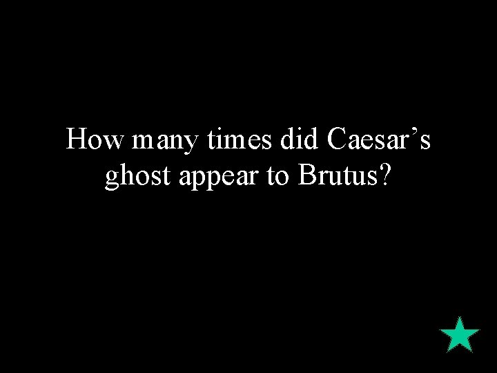 How many times did Caesar’s ghost appear to Brutus? 