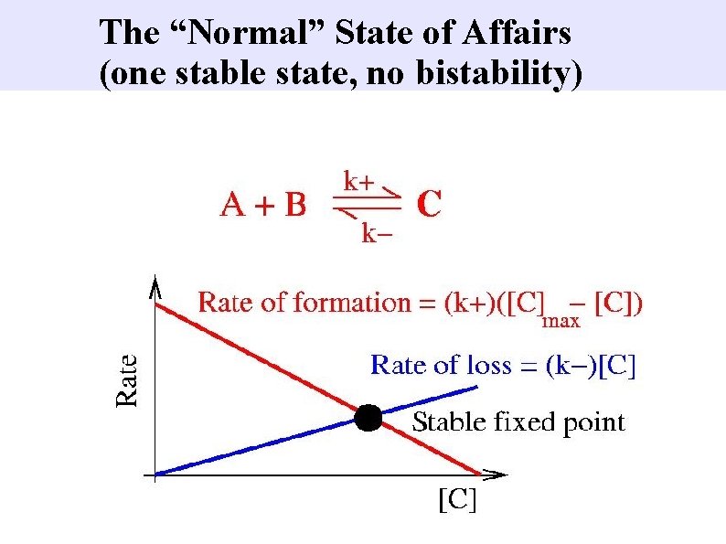 The “Normal” State of Affairs (one stable state, no bistability) 