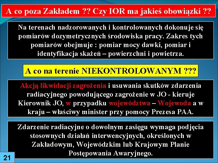 A co poza Zakładem ? ? Czy IOR ma jakieś obowiązki ? ? Na