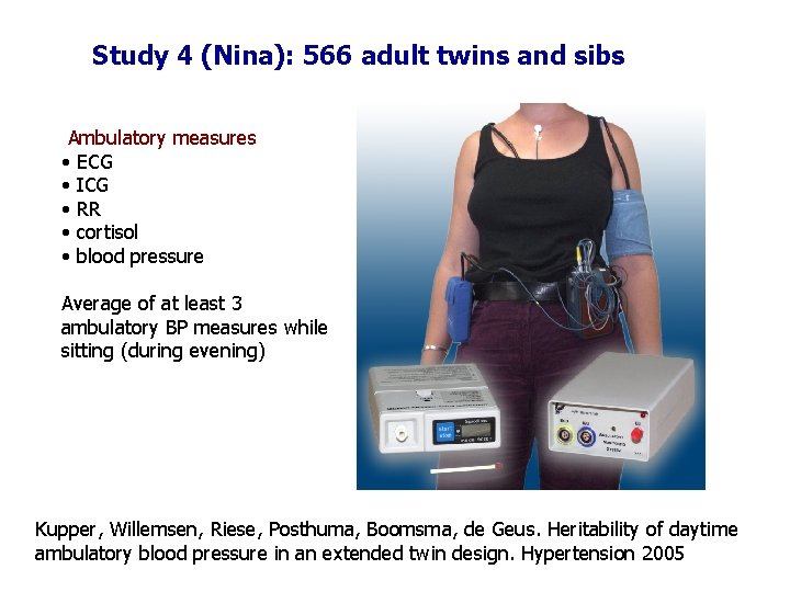 Study 4 (Nina): 566 adult twins and sibs Ambulatory measures • ECG • ICG