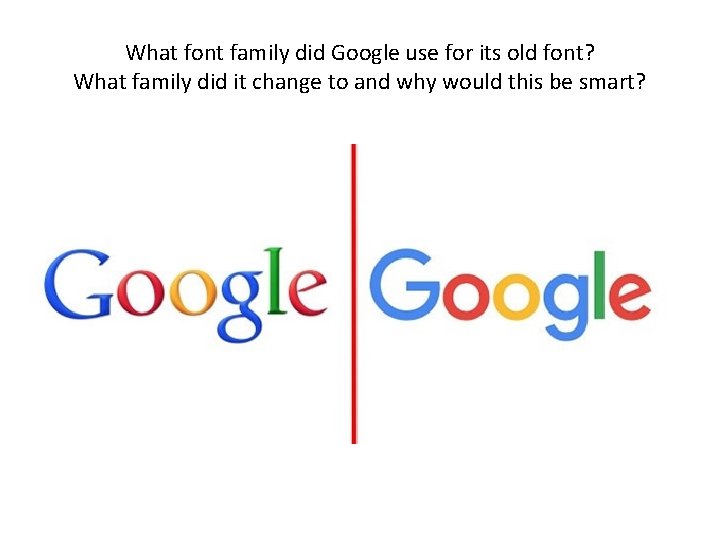 What font family did Google use for its old font? What family did it What font family did Google use for its old font? What family did it