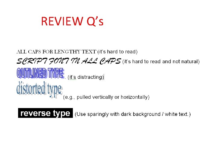 REVIEW Q’s REVIEW Q’s