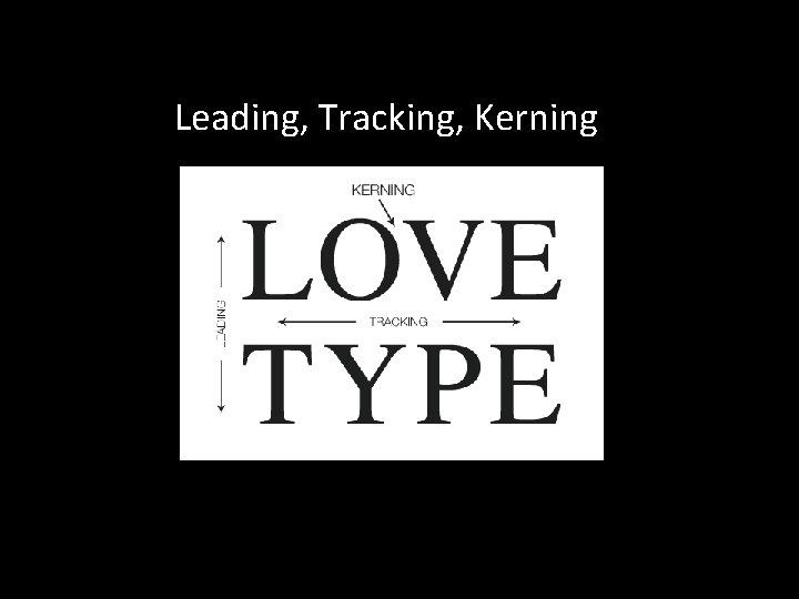 Leading, Tracking, Kerning Leading, Tracking, Kerning