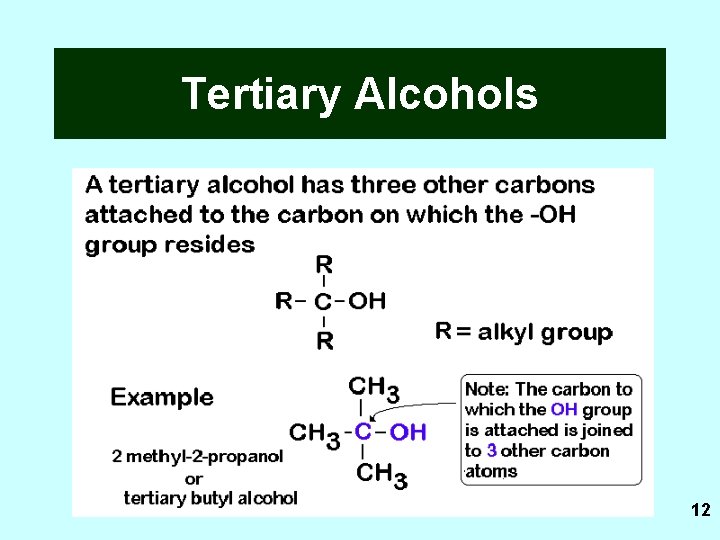 Tertiary Alcohols 12 