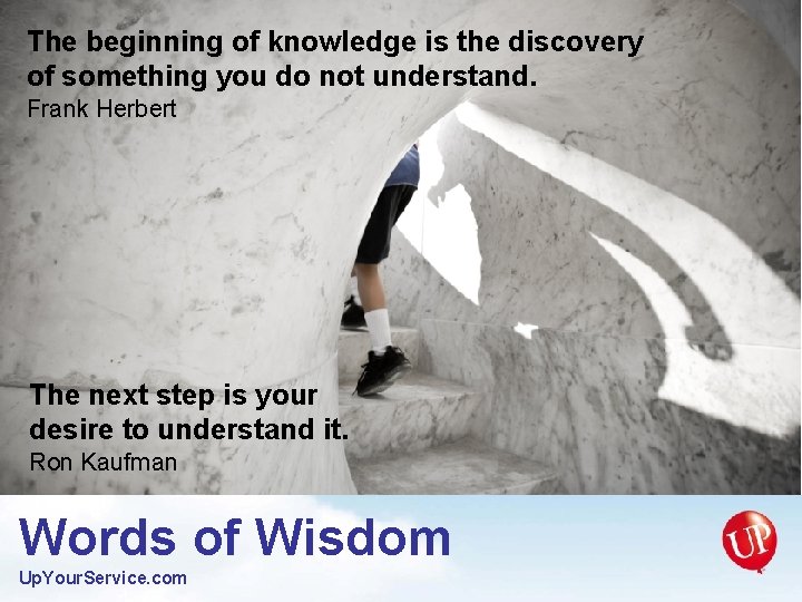 The beginning of knowledge is the discovery of something you do not understand. Frank