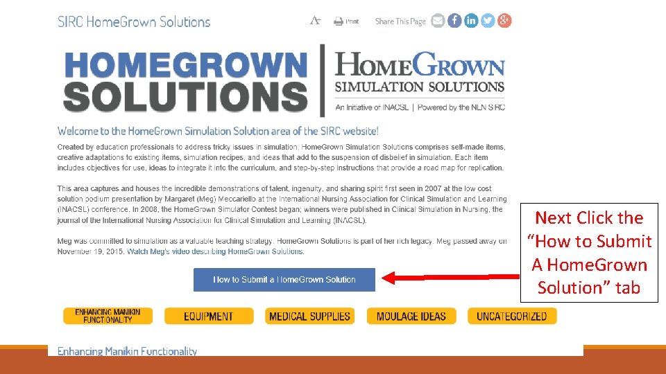 Next Click the “How to Submit A Home. Grown Solution” tab 