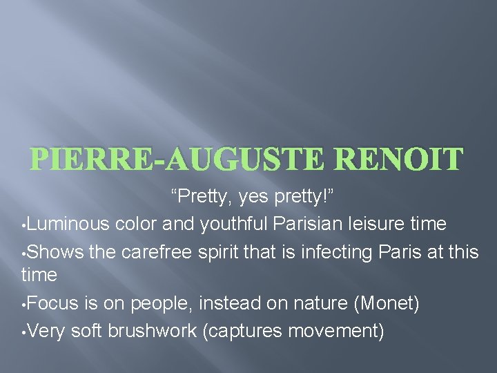 PIERRE-AUGUSTE RENOIT “Pretty, yes pretty!” • Luminous color and youthful Parisian leisure time •