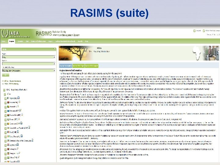 RASIMS (suite) IAEA 8 