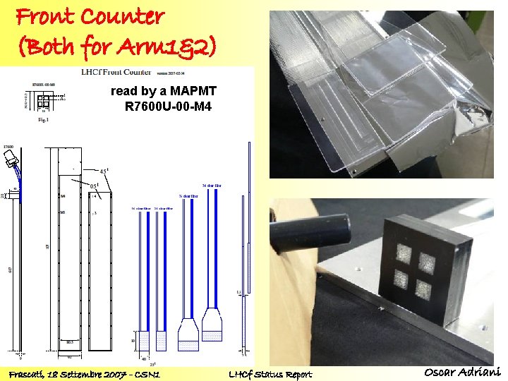 Front Counter (Both for Arm 1&2) read by a MAPMT R 7600 U-00 -M