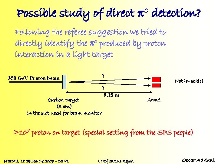 Possible study of direct p 0 detection? Following the referee suggestion we tried to