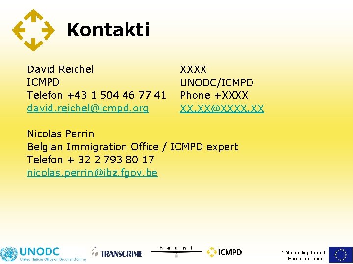 Kontakti David Reichel ICMPD Telefon +43 1 504 46 77 41 david. reichel@icmpd. org