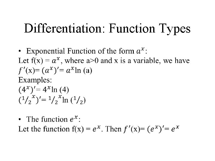 Differentiation: Function Types • 