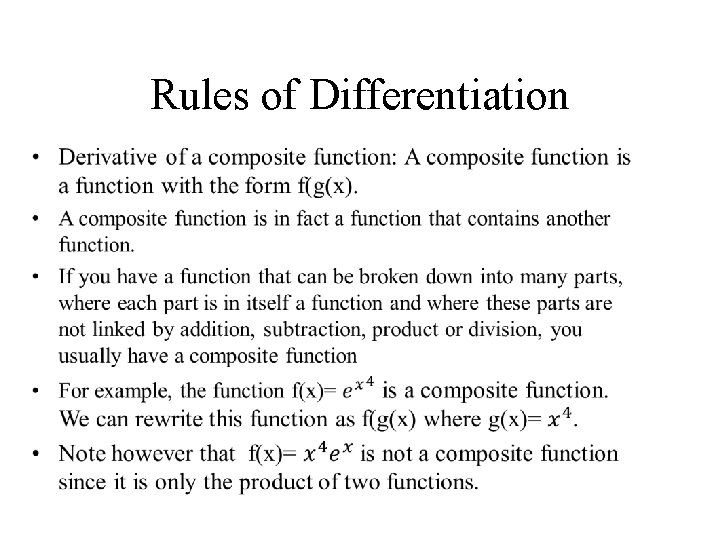 Rules of Differentiation • 