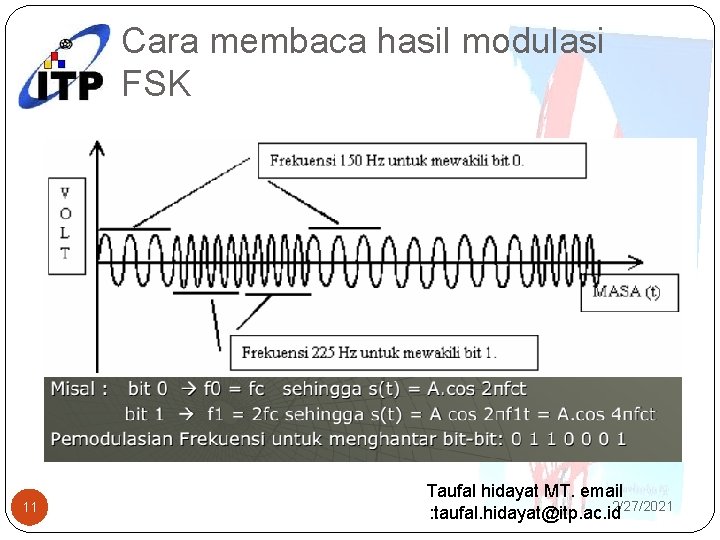 Cara membaca hasil modulasi FSK 11 Taufal hidayat MT. email 2/27/2021 : taufal. hidayat@itp.