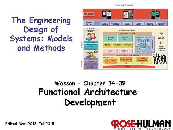 The Engineering Design of Systems: Models and Methods Wasson - Chapter 34 -39 Functional