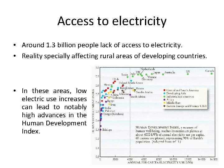 Access to electricity • Around 1. 3 billion people lack of access to electricity.