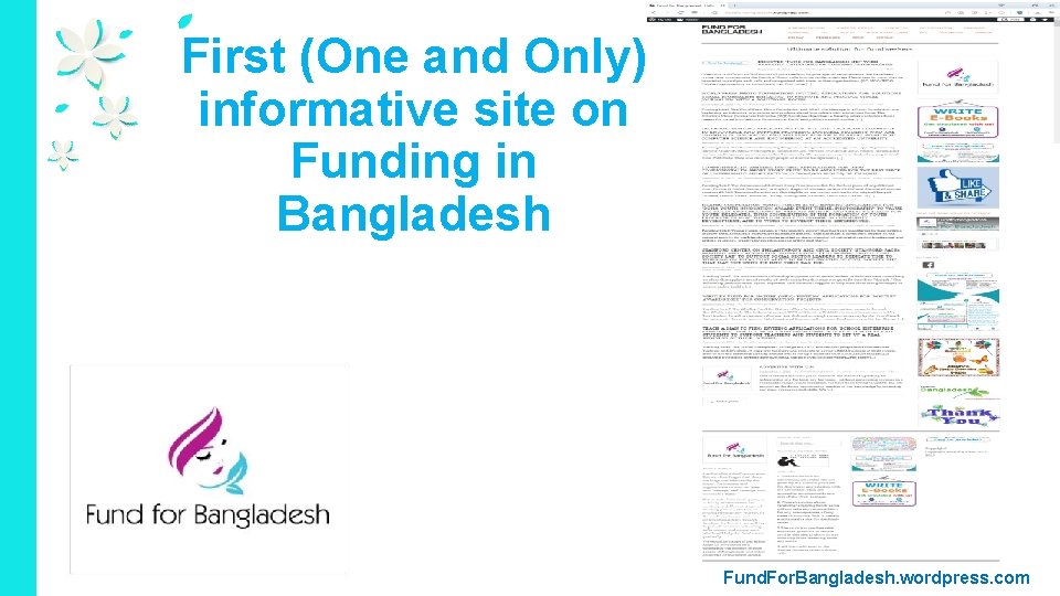 First (One and Only) informative site on Funding in Bangladesh Content Here Fund. For.