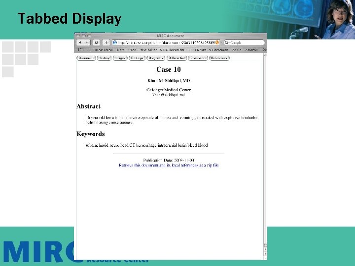 Tabbed Display Tabbed Display