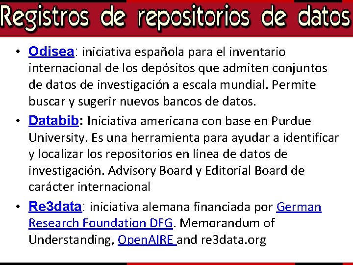  • Odisea: iniciativa española para el inventario internacional de los depósitos que admiten