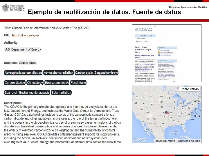 Ejemplo de reutilización de datos. Fuente de datos 