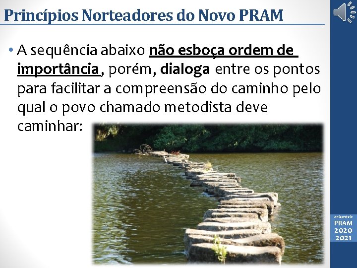 Princípios Norteadores do Novo PRAM • A sequência abaixo não esboça ordem de importância