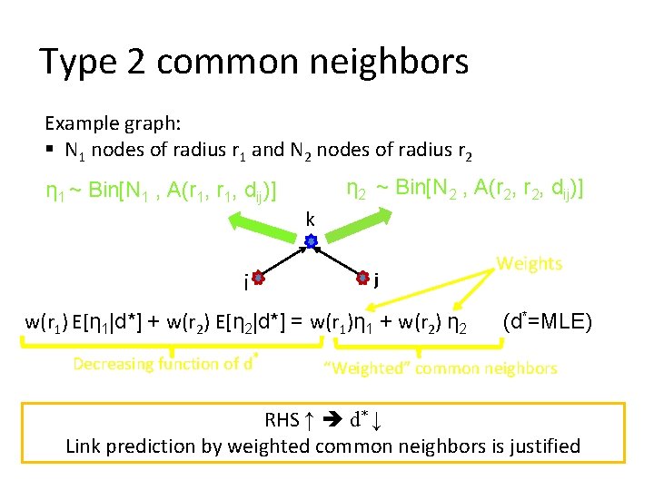 Type 2 common neighbors Example graph: § N 1 nodes of radius r 1