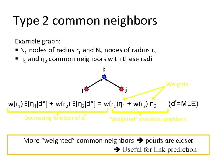 Type 2 common neighbors Example graph: § N 1 nodes of radius r 1