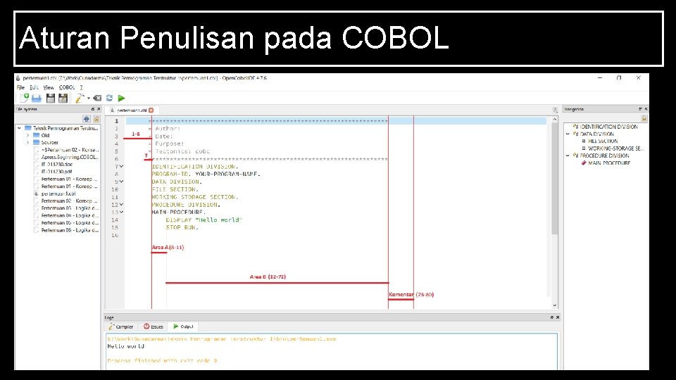 Aturan Penulisan pada COBOL 