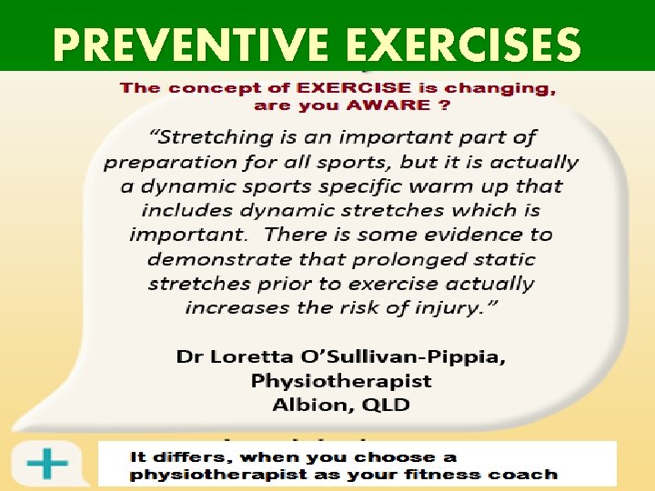 PREVENTIVE EXERCISES 