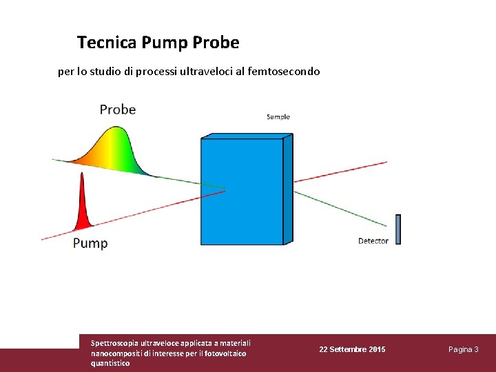 Tecnica Pump Probe per lo studio di processi ultraveloci al femtosecondo Spettroscopia ultraveloce applicata