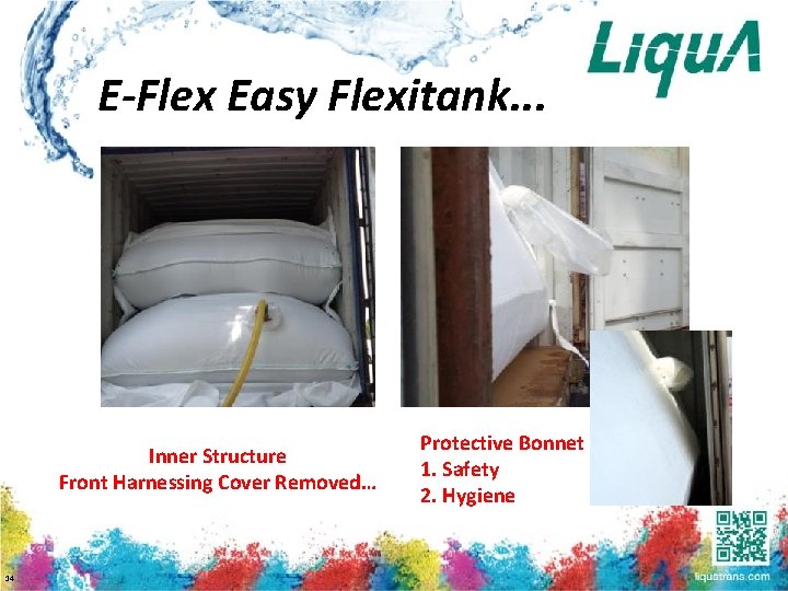 E-Flex Easy Flexitank. . . Inner Structure Front Harnessing Cover Removed… 14 Protective Bonnet