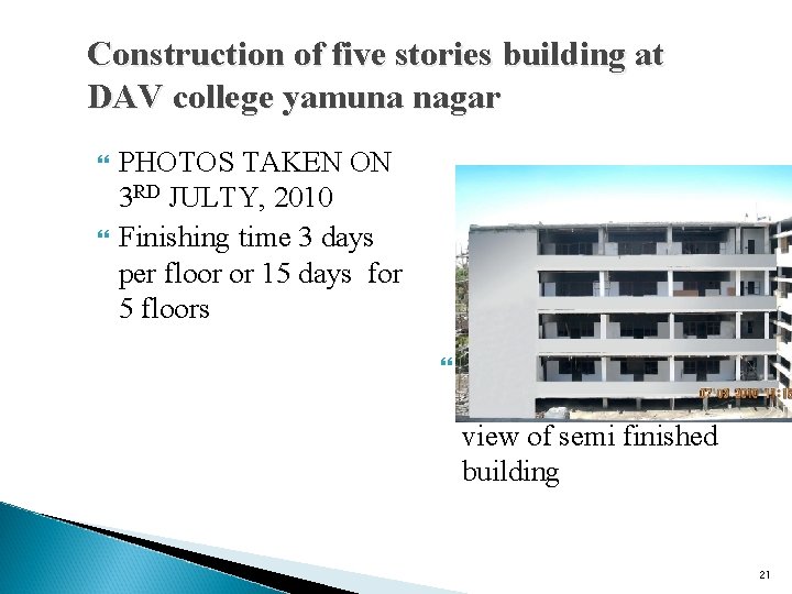 Construction of five stories building at DAV college yamuna nagar PHOTOS TAKEN ON 3