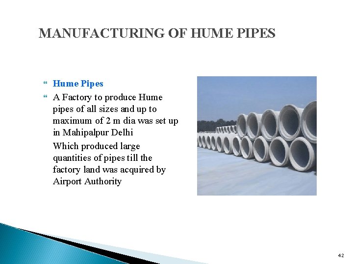 MANUFACTURING OF HUME PIPES Hume Pipes A Factory to produce Hume pipes of all