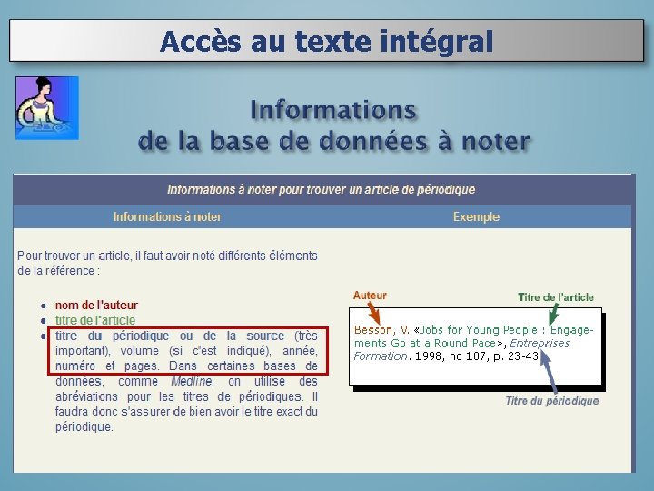 Accès au texte intégral Accès au texte intégral