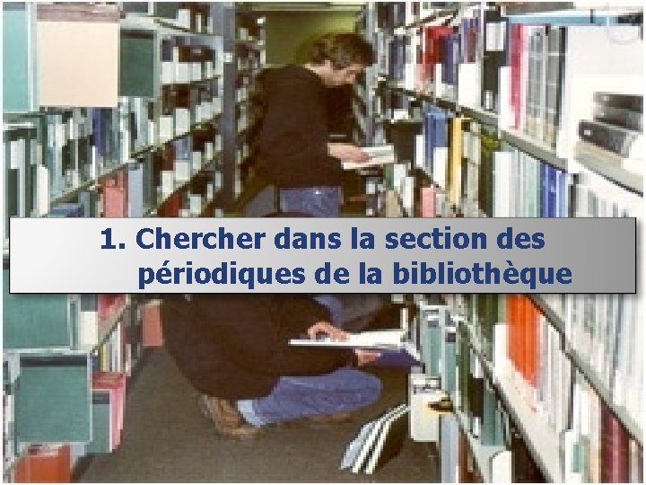 1. Chercher dans la section des périodiques de la bibliothèque 