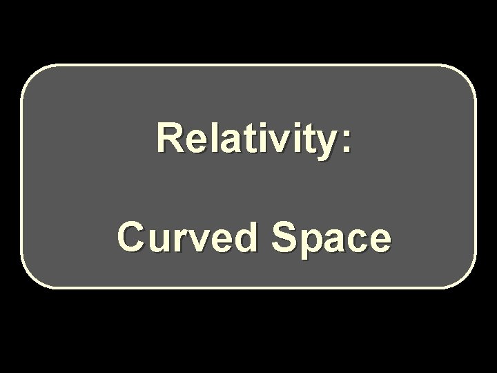 Relativity: Curved Space 