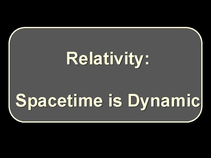 Relativity: Spacetime is Dynamic 