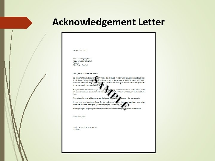 Acknowledgement Letter 