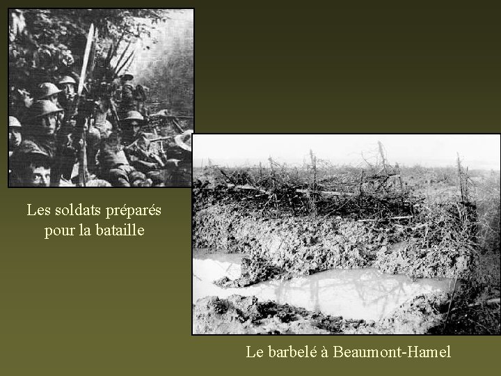 Les soldats préparés pour la bataille Le barbelé à Beaumont-Hamel 