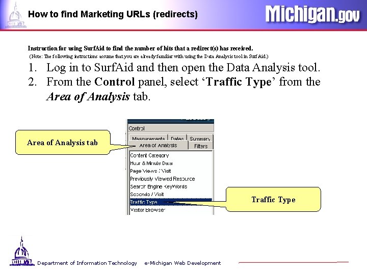 How to find Marketing URLs (redirects) Instruction for using Surf. Aid to find the