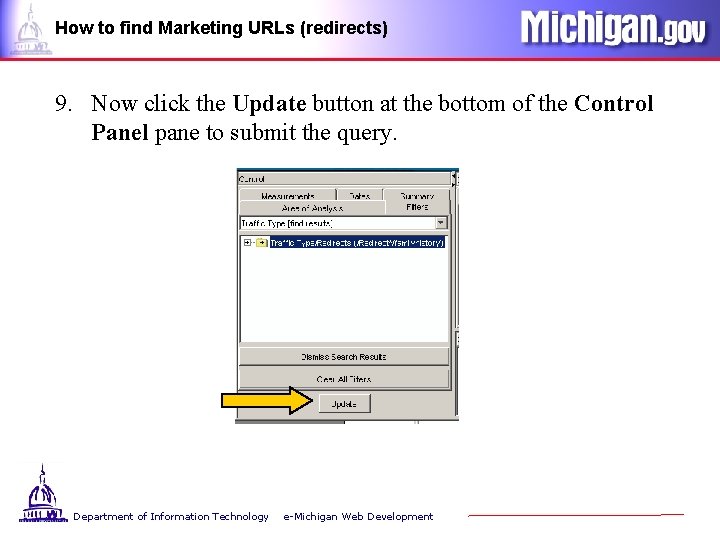 How to find Marketing URLs (redirects) 9. Now click the Update button at the