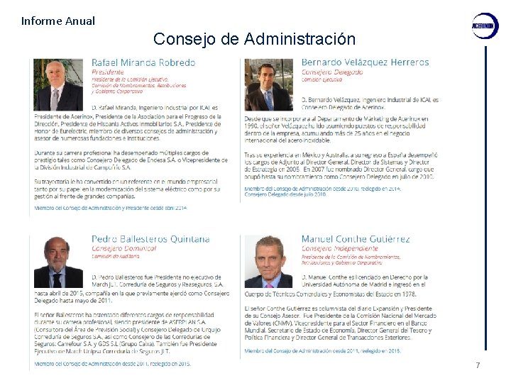 Informe Anual Consejo de Administración 7 