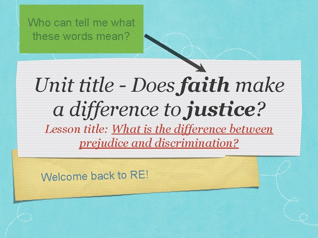 Who can tell me what these words mean? Unit title - Does faith make