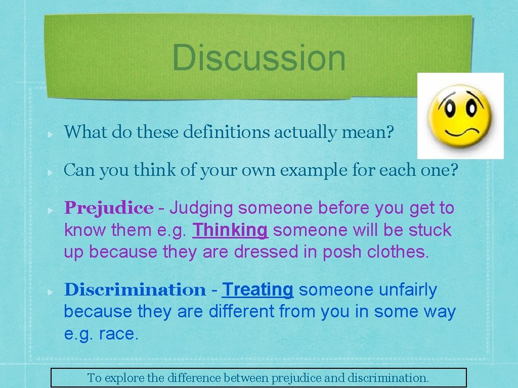 Discussion What do these definitions actually mean? Can you think of your own example