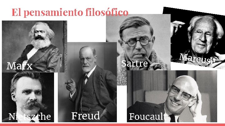 El pensamiento filosófico Sartre Marx Nietszche Freud Foucault Marcuse 