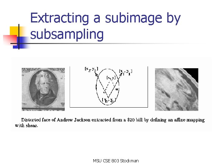 Extracting a subimage by subsampling MSU CSE 803 Stockman Extracting a subimage by subsampling MSU CSE 803 Stockman
