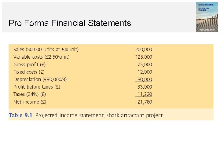 Pro Forma Financial Statements 