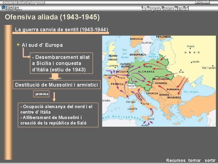 Armand Figuera Ofensiva aliada (1943 -1945) La guerra canvia de sentit (1943 -1944) Al Armand Figuera Ofensiva aliada (1943 -1945) La guerra canvia de sentit (1943 -1944) Al