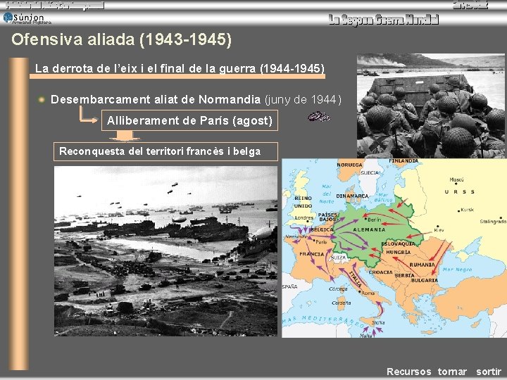 Armand Figuera Ofensiva aliada (1943 -1945) La derrota de l’eix i el final de