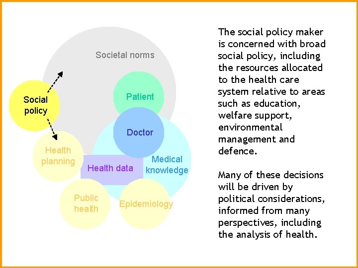 Societal norms Patient Social policy Doctor Health planning Health data Public health Medical knowledge